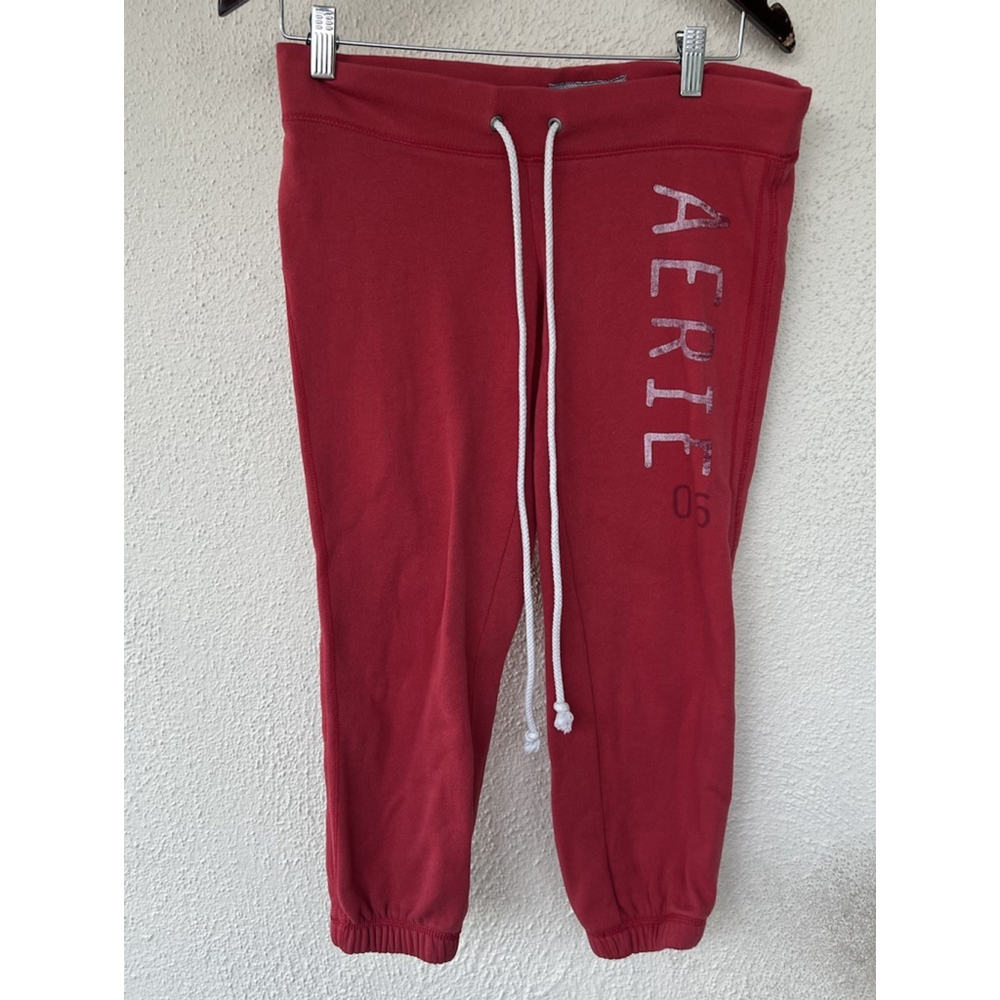 VTG Y2K Aerie Red Cropped Low Waist Sweatpants Women’s Size XS Joggers Lounge